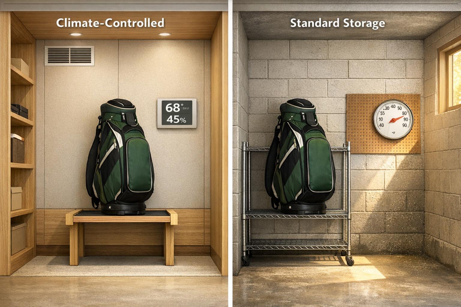 Golf Bag Storage: Climate Control vs. Standard Options