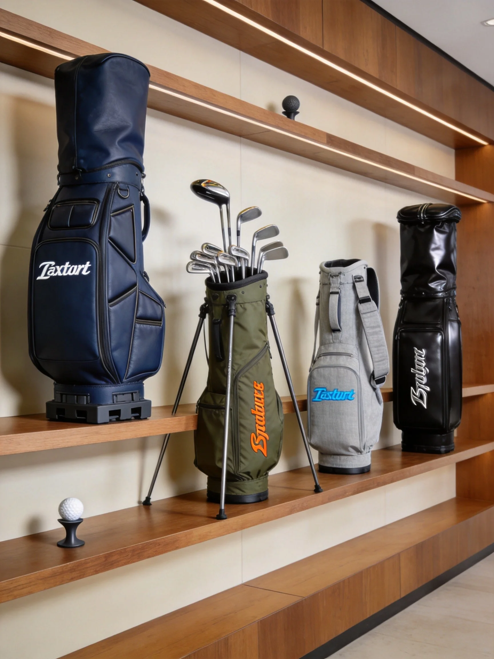 Close-up detail of premium golf bag material quality and craftsmanship