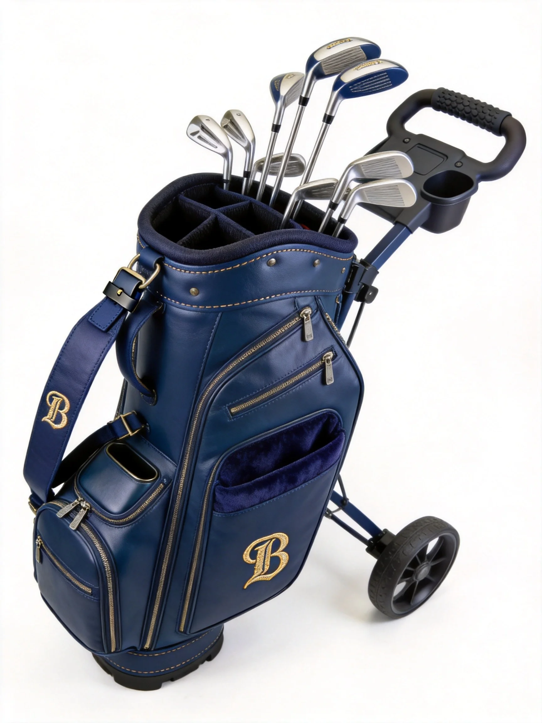 Premium custom golf cart bag with embroidered logo and 14-way divider