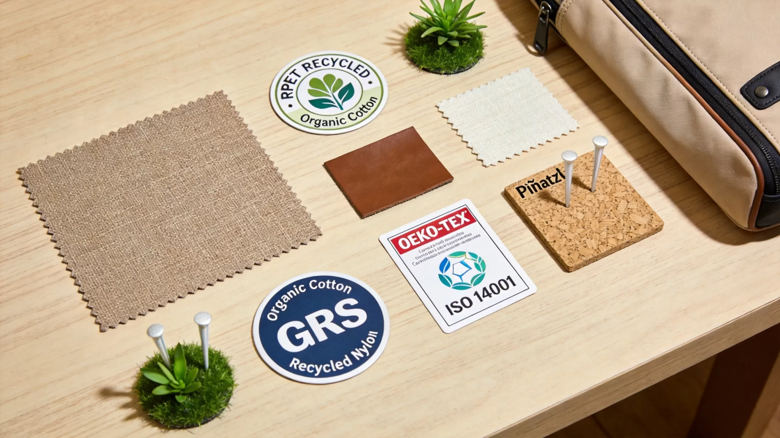 Eco-friendly golf bag materials and sustainability certification badges