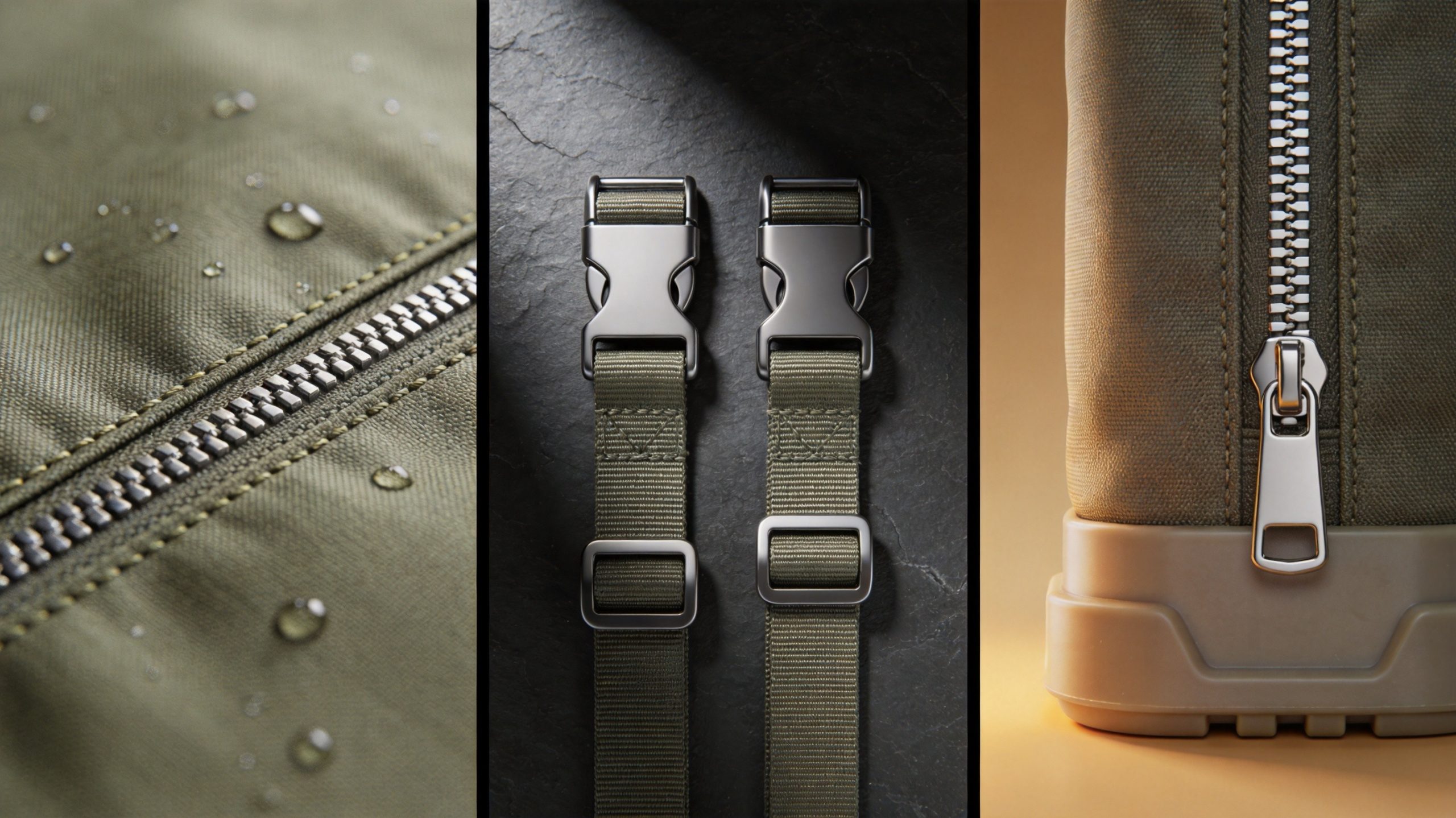 Golf stand bag materials and craftsmanship comparison - polyester fabric stitching zippers and hardware details