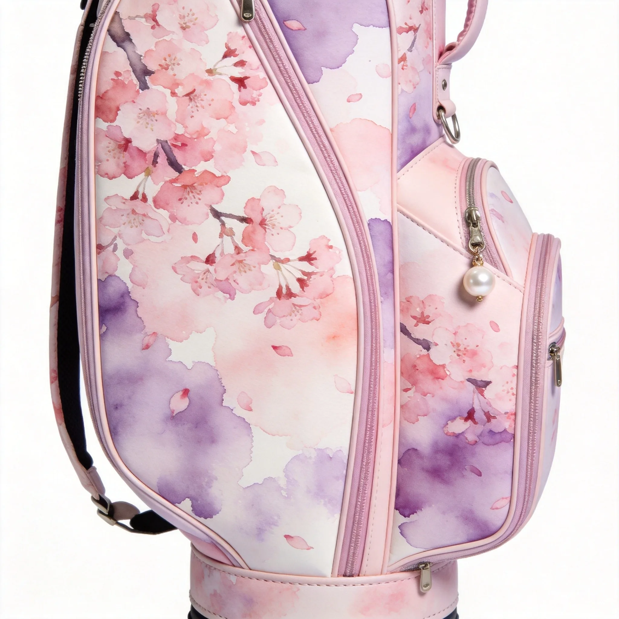 Cherry blossom Sunday golf bag with pearl charm
