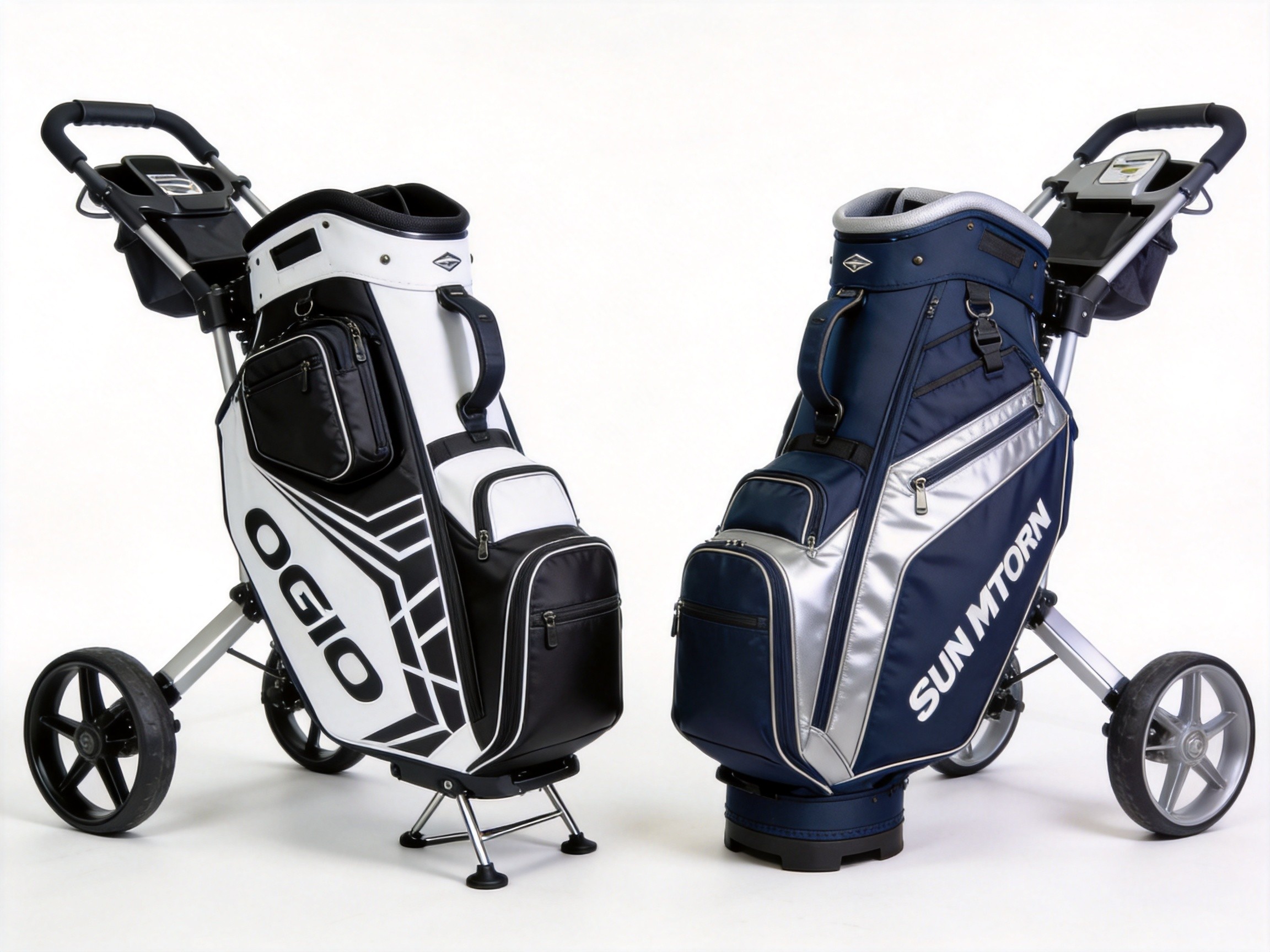 OGIO vs Sun Mountain golf bags comparison - design philosophy and construction differences