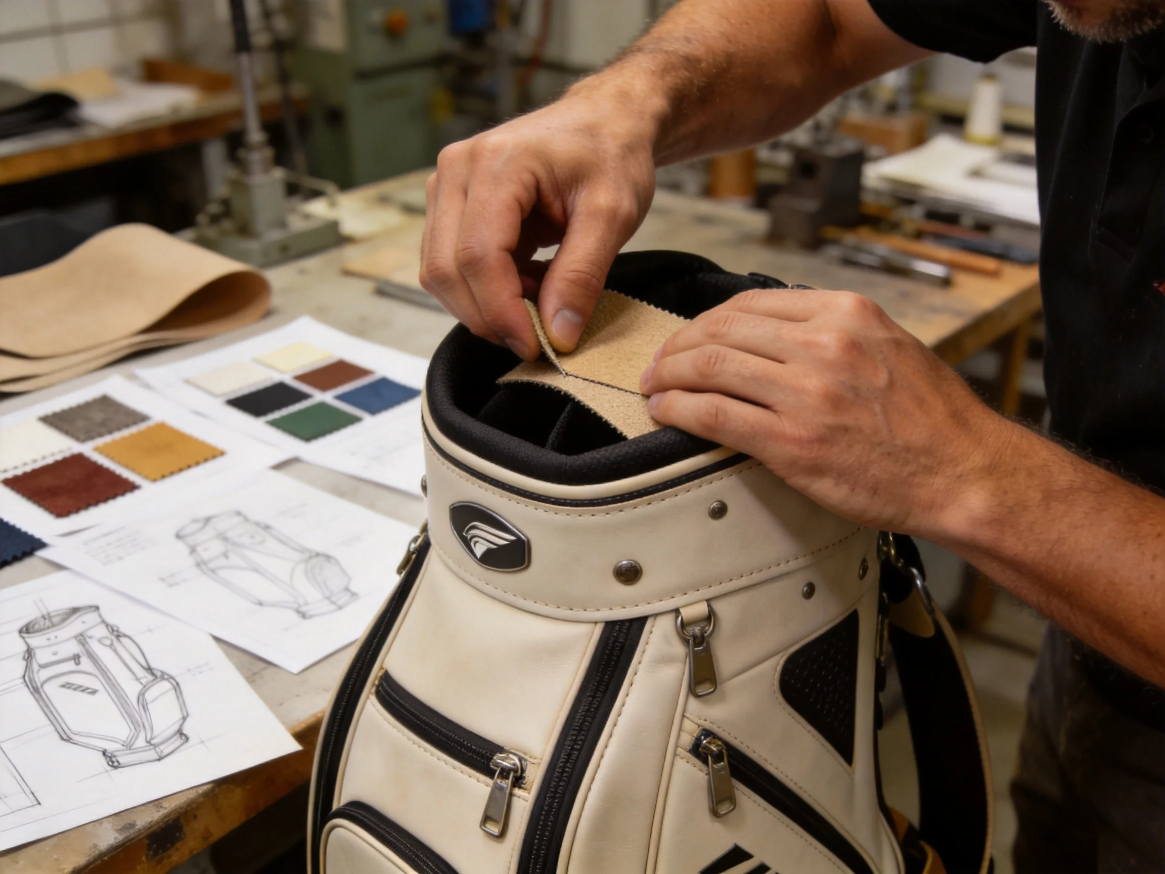 Golf bag prototype sampling and material selection