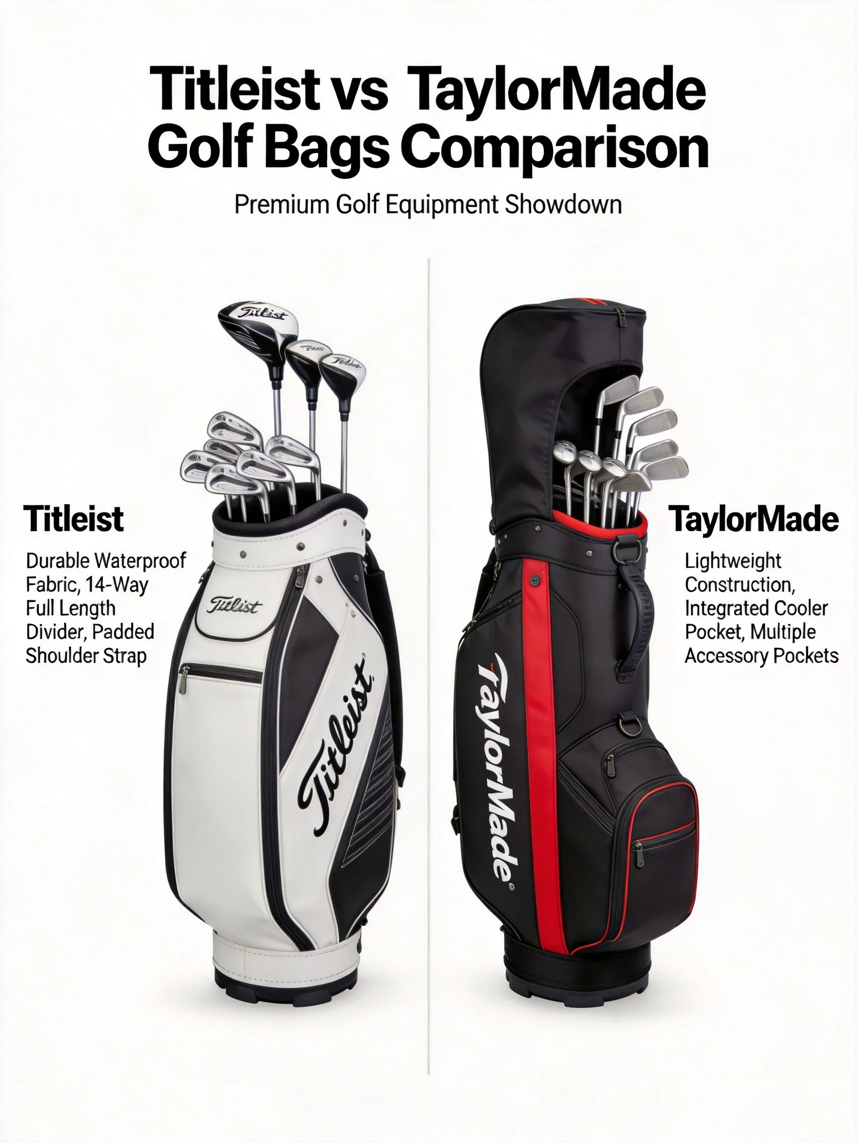 Titleist vs TaylorMade Golf Bags Comparison 2026