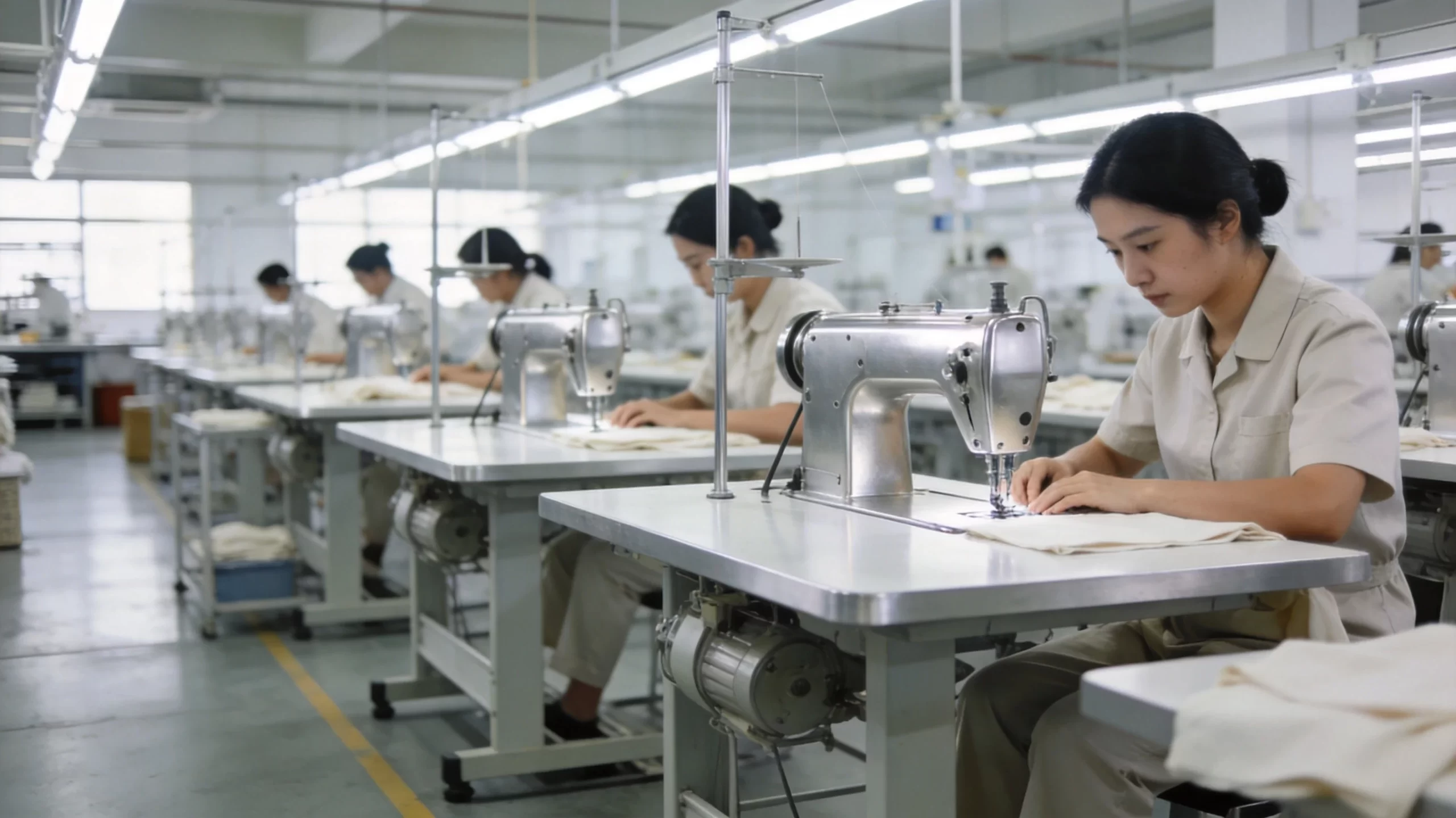 Callaway-class golf bag factory sewing production line assembling premium stand bags