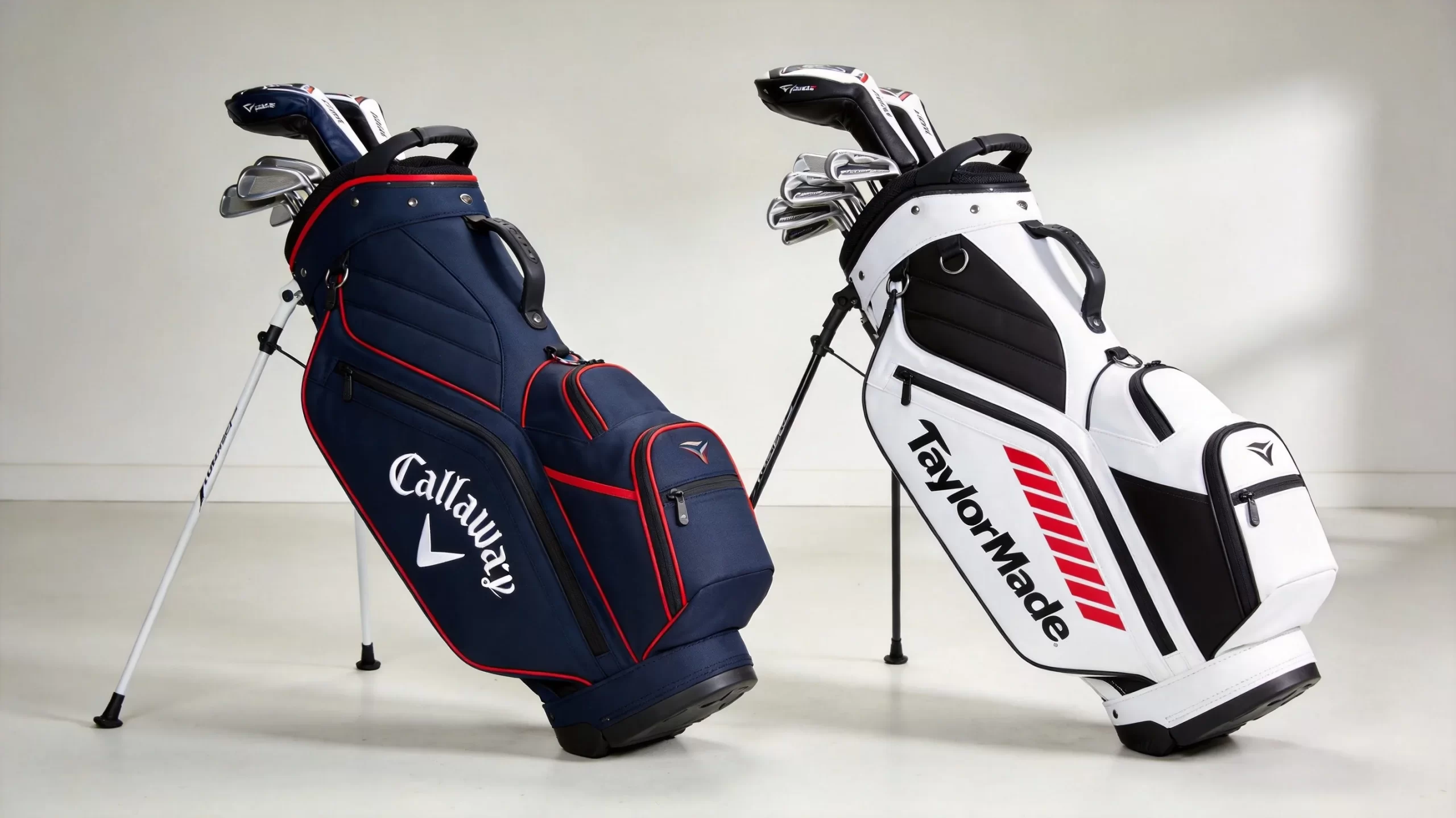 Callaway vs TaylorMade golf stand bags compared side by side